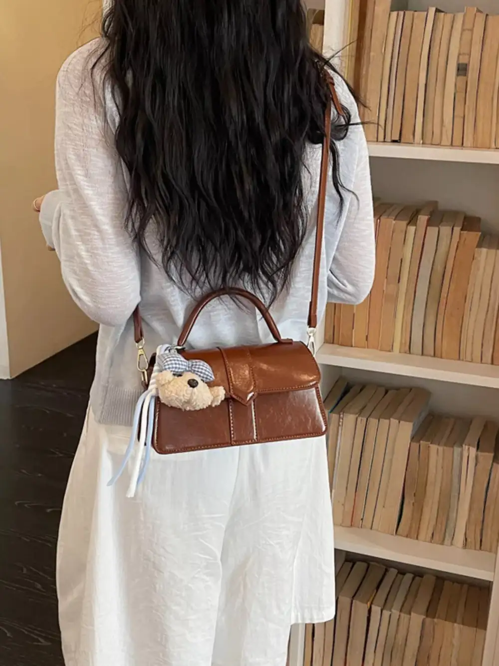 Women's Structured Faux Leather Crossbody Bag