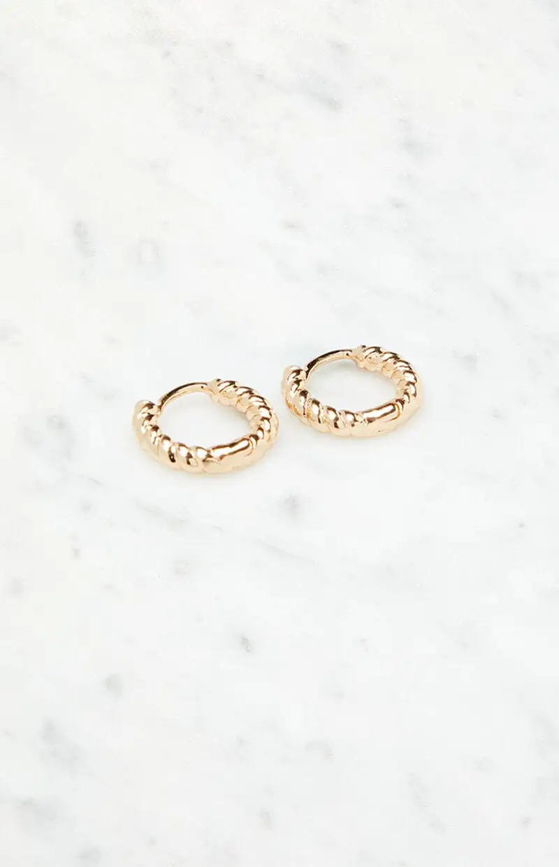 John Galt Gold Croissant Hoop Earrings