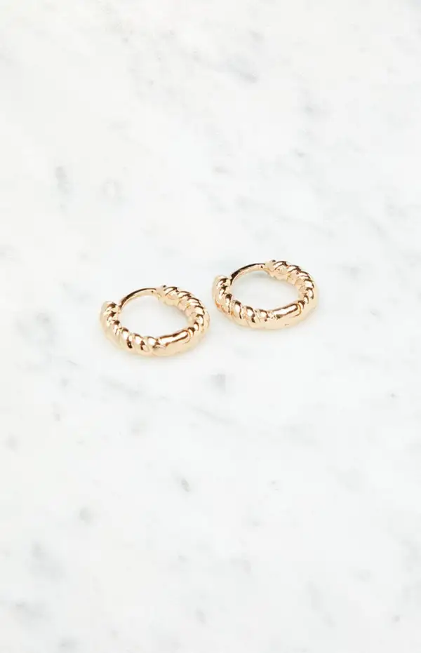 John Galt Gold Croissant Hoop Earrings