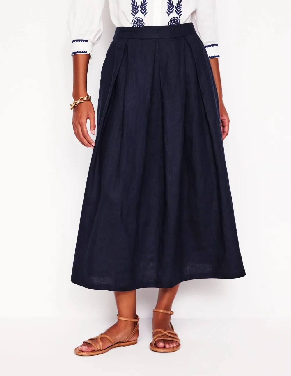 Verity Linen Midi Skirt