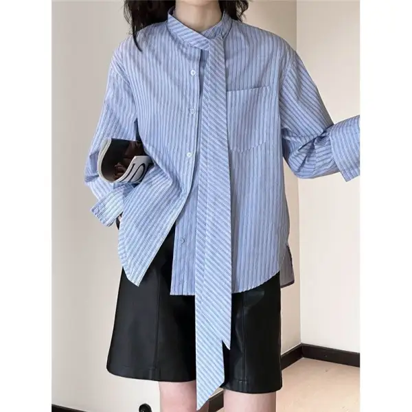 Striped Bow Tie Shirt