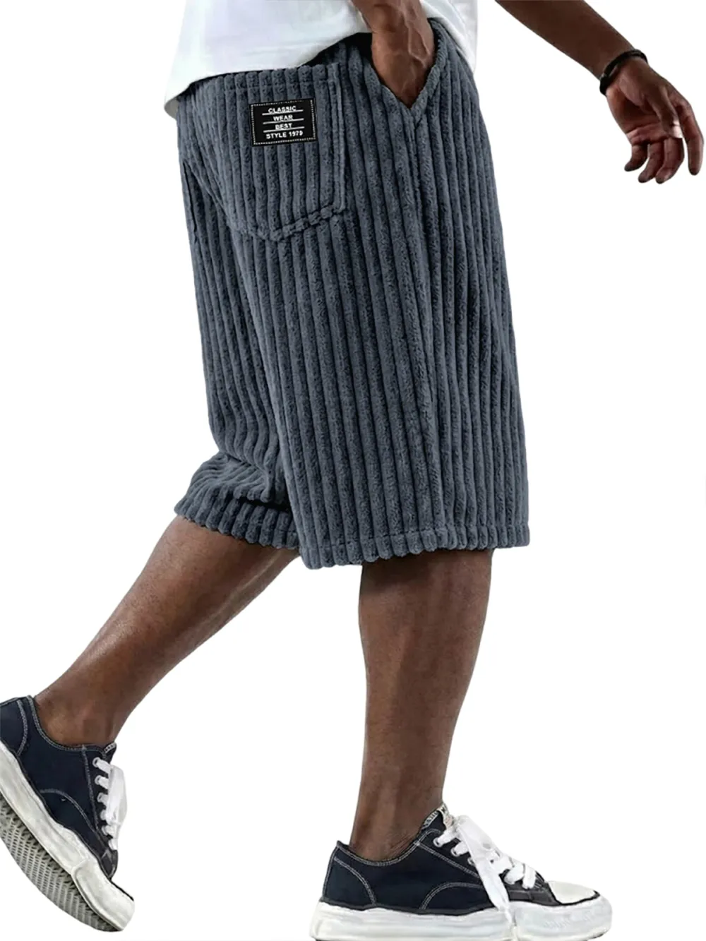 Relaxed Corduroy Seamed Detail Shorts