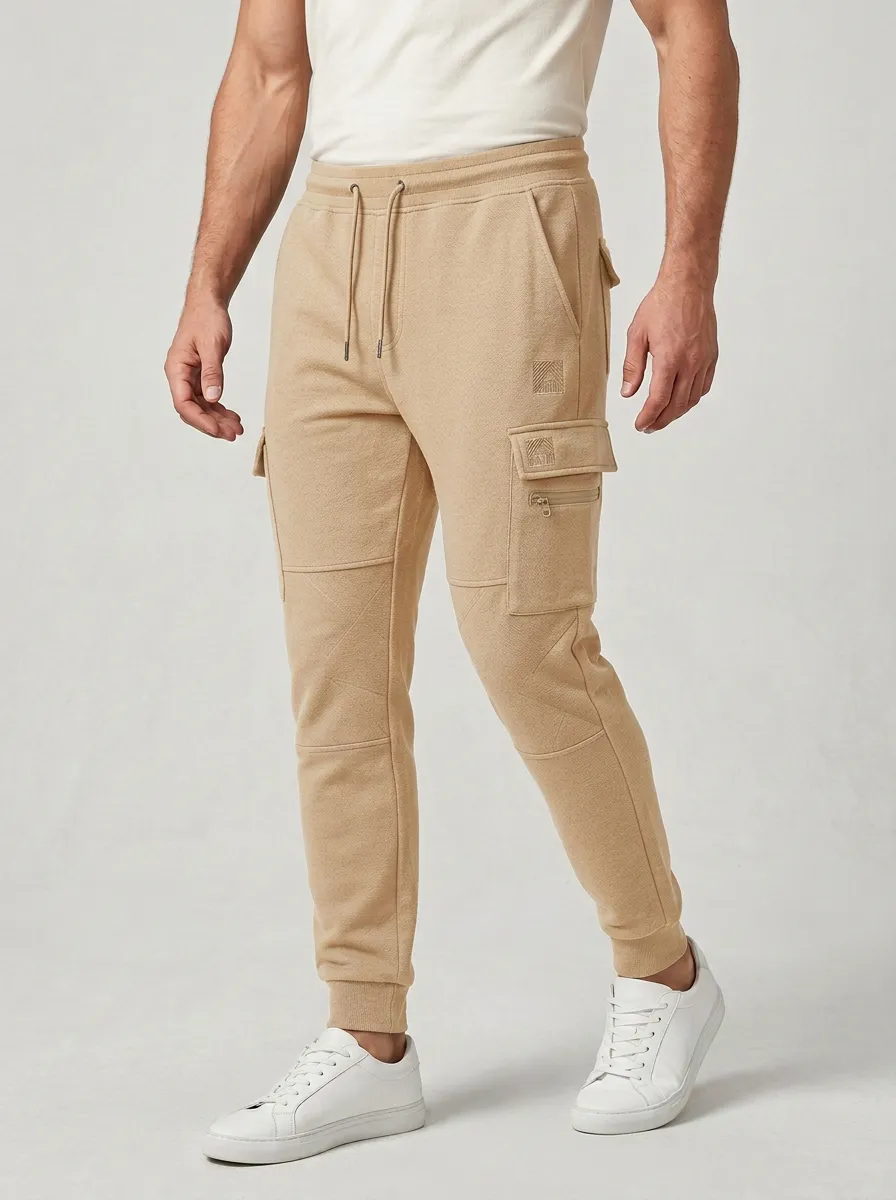 Streetwear Geometric Graphic Print Outdoor Look Men's Cargo Jogger Pants