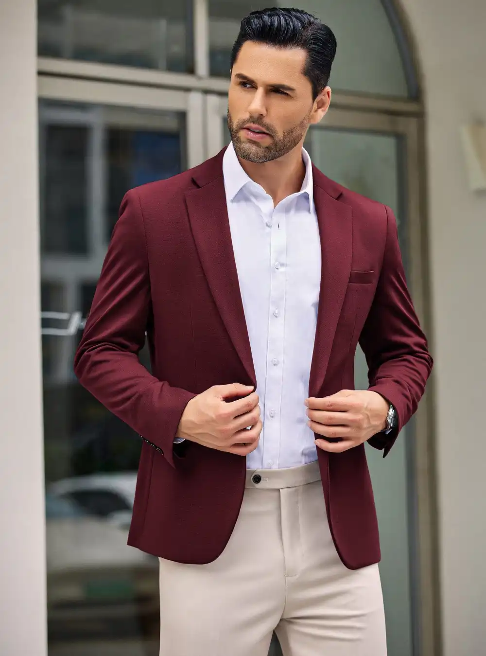 Simple One Button Blazer Jacket