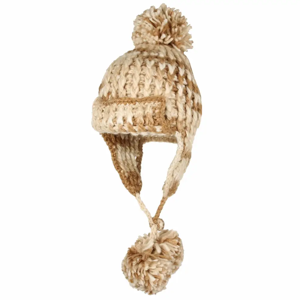 Knit Crochet Pom Pom Beanie Hat