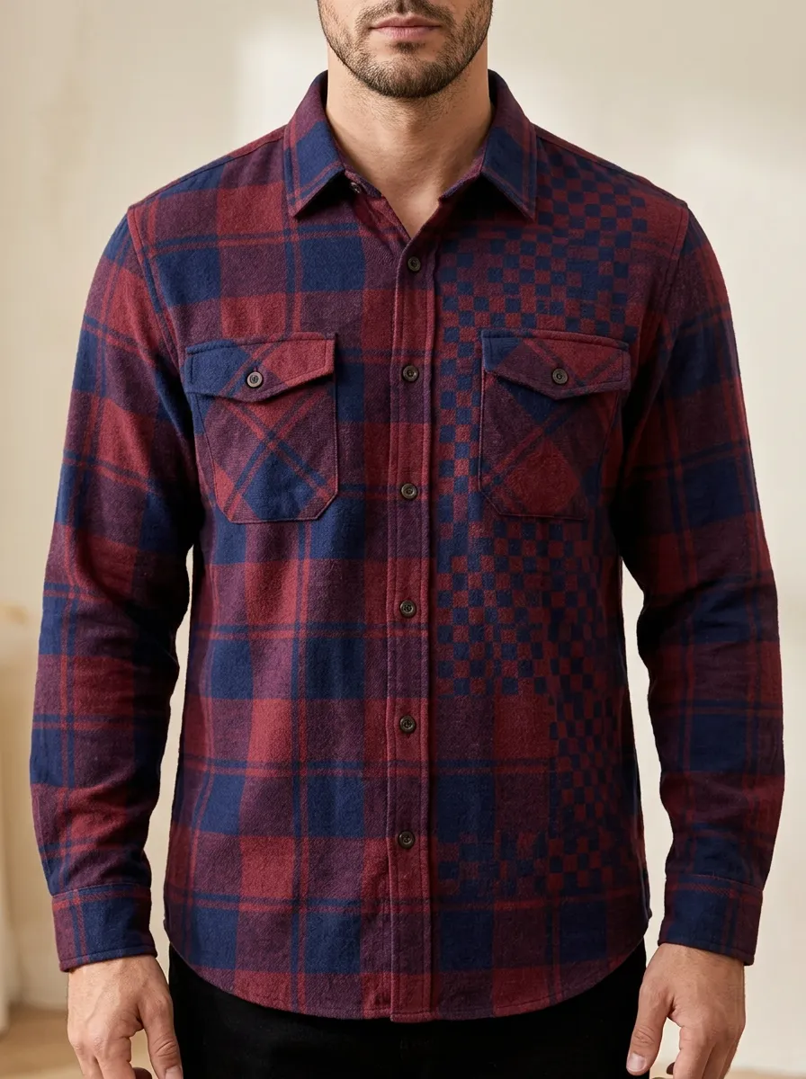 Heritage Flap Pocket Button Cuff Plaid Shirt