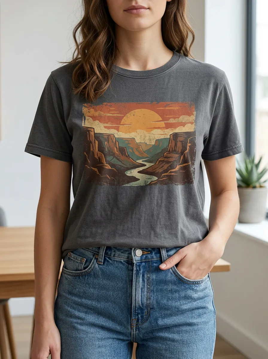 Women's Trail Nature Lover Grand Canyon Sunset Crew Neck T-Shirt