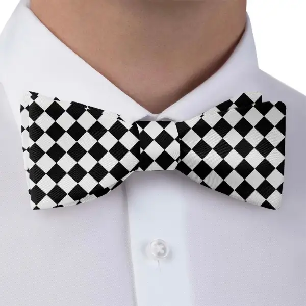 Checkered Tile Pattern Bow Tie