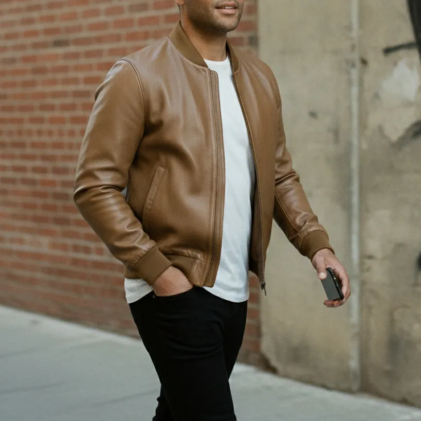 Leather Bomber Jacket