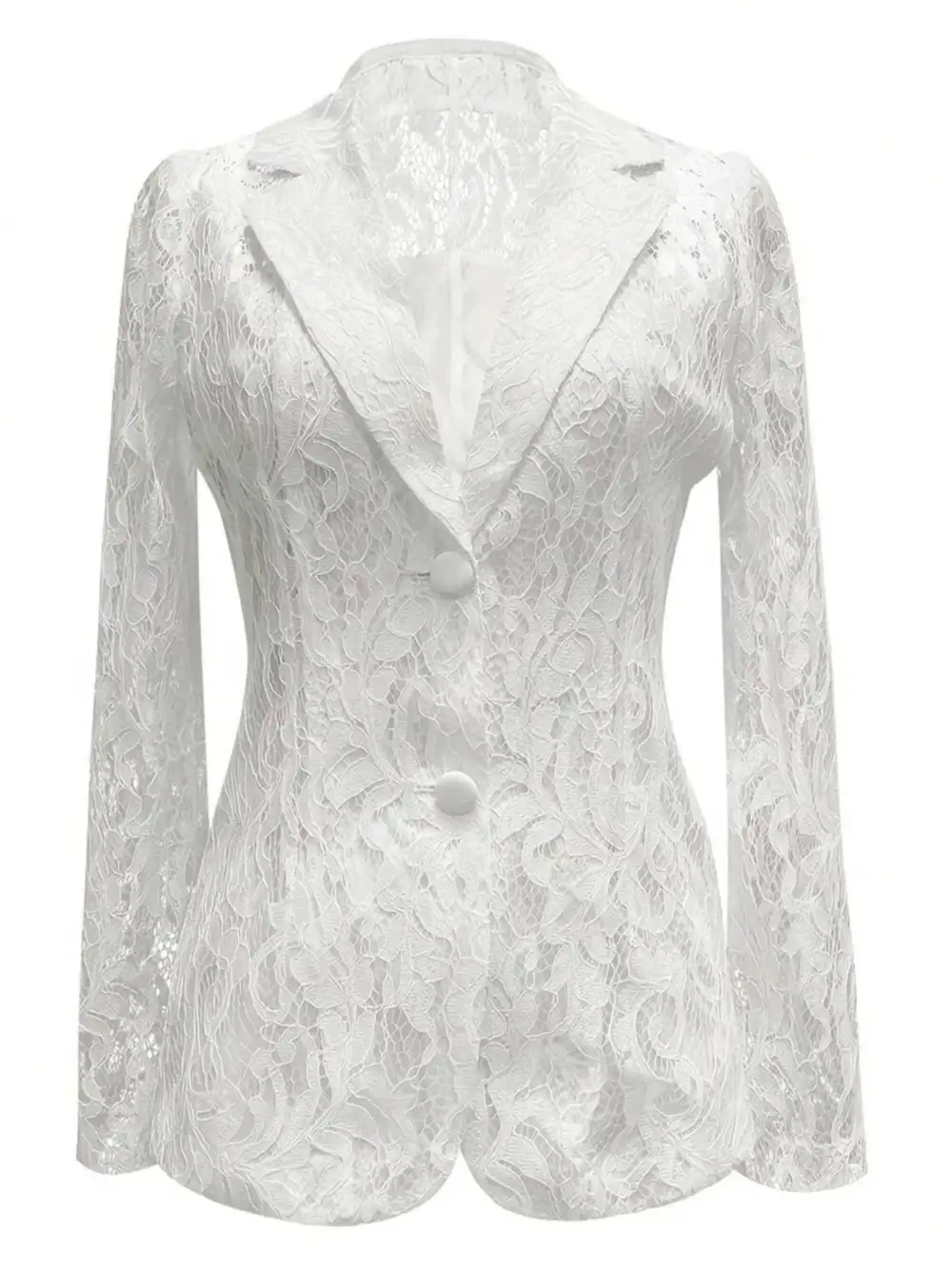 Single-Breasted Lace Blazer