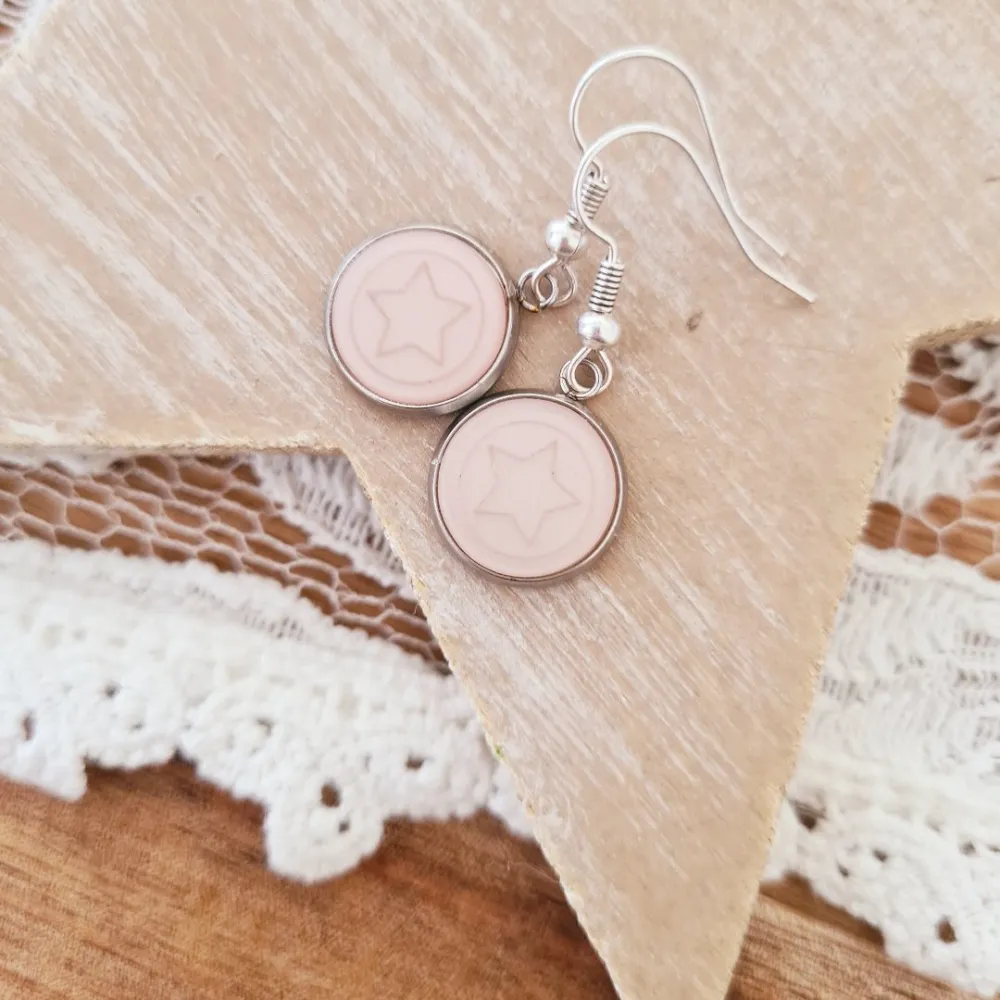 Stainless Steel Cabochon Design Earrings