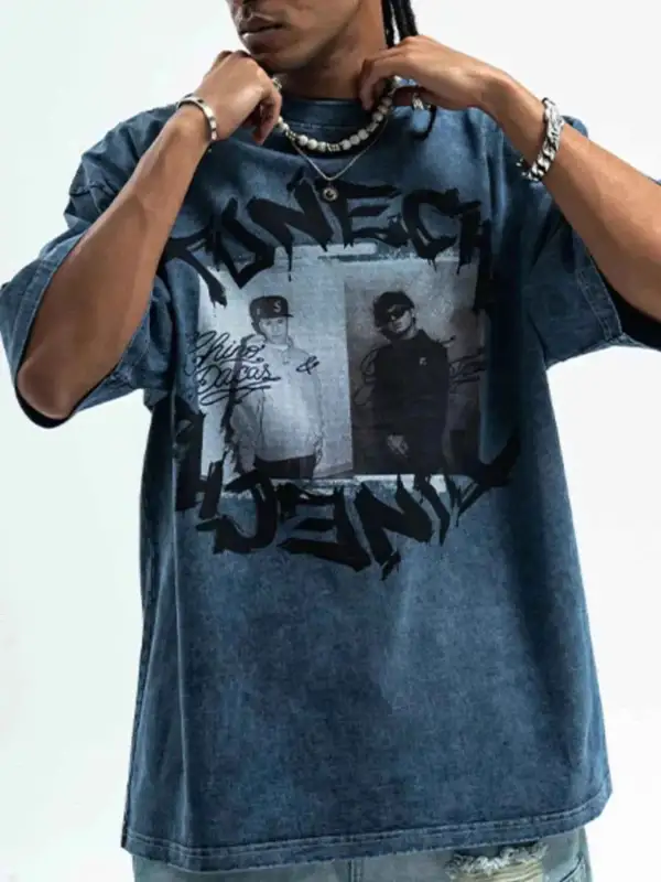 Comfort Fit Graphic Round Neck Short Sleeve T-Shirt