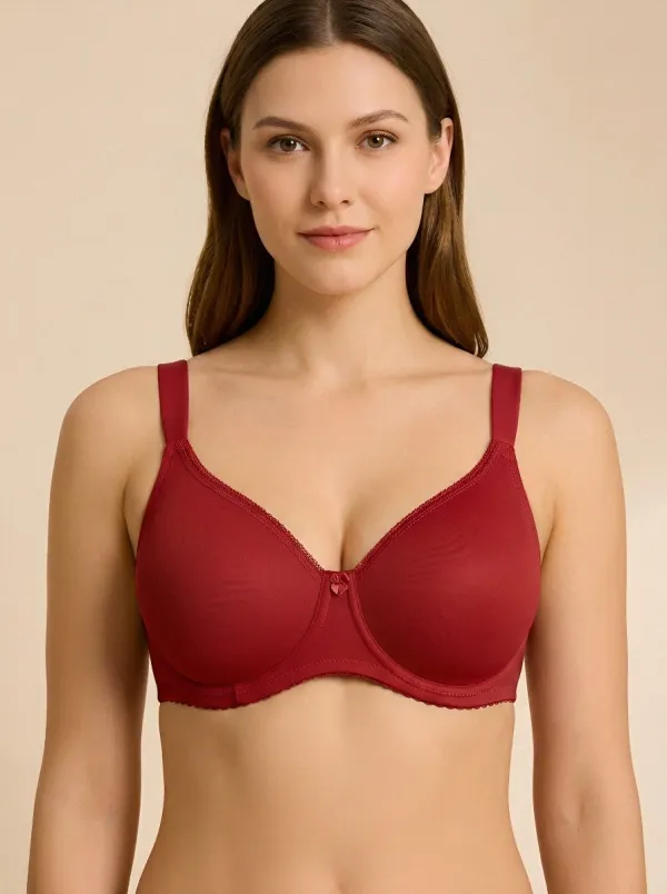 Women's Full-Coverage Underwire Seamless Scalloped-Edge Bra
