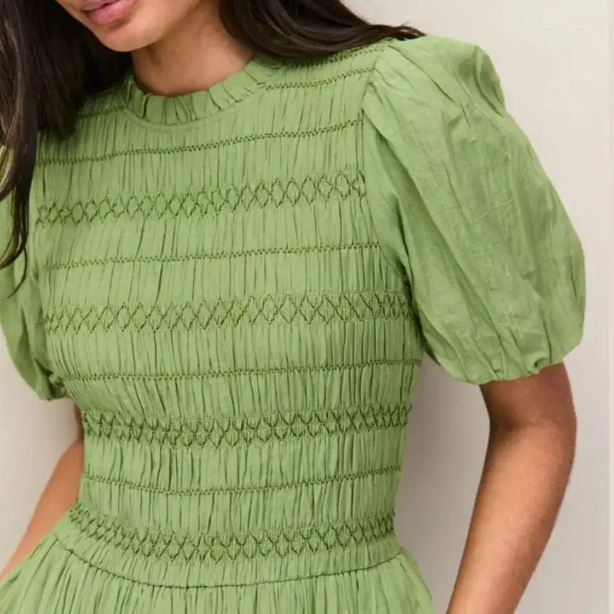 Classic Shirred Women's Casual Dress