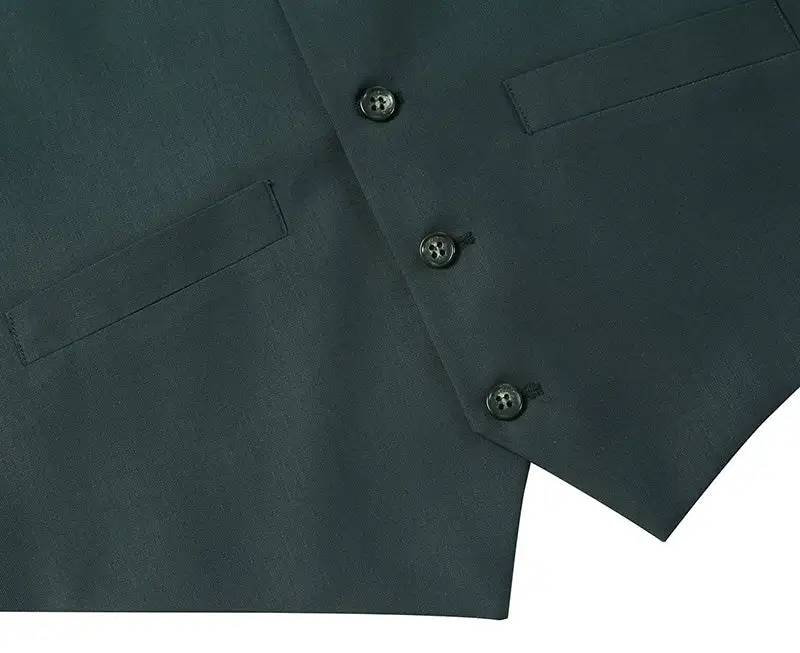 Green Regular Fit Five Button Dress Vest