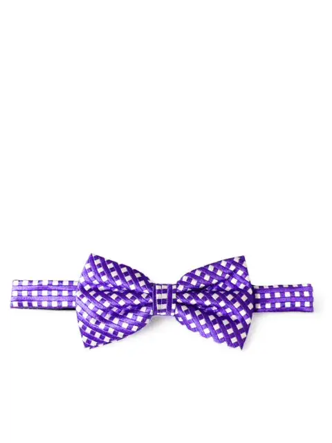 Ceremonial Checkered Silk Bow Tie Set