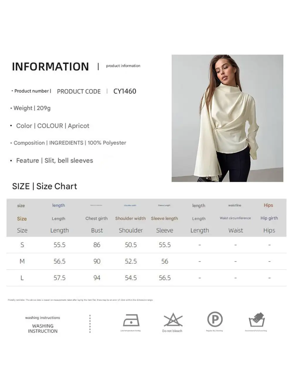 Waist Cinching Long Sleeve Slit Top