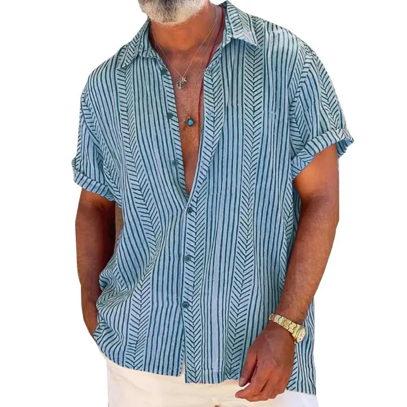 Easy Collar Striped Shirt