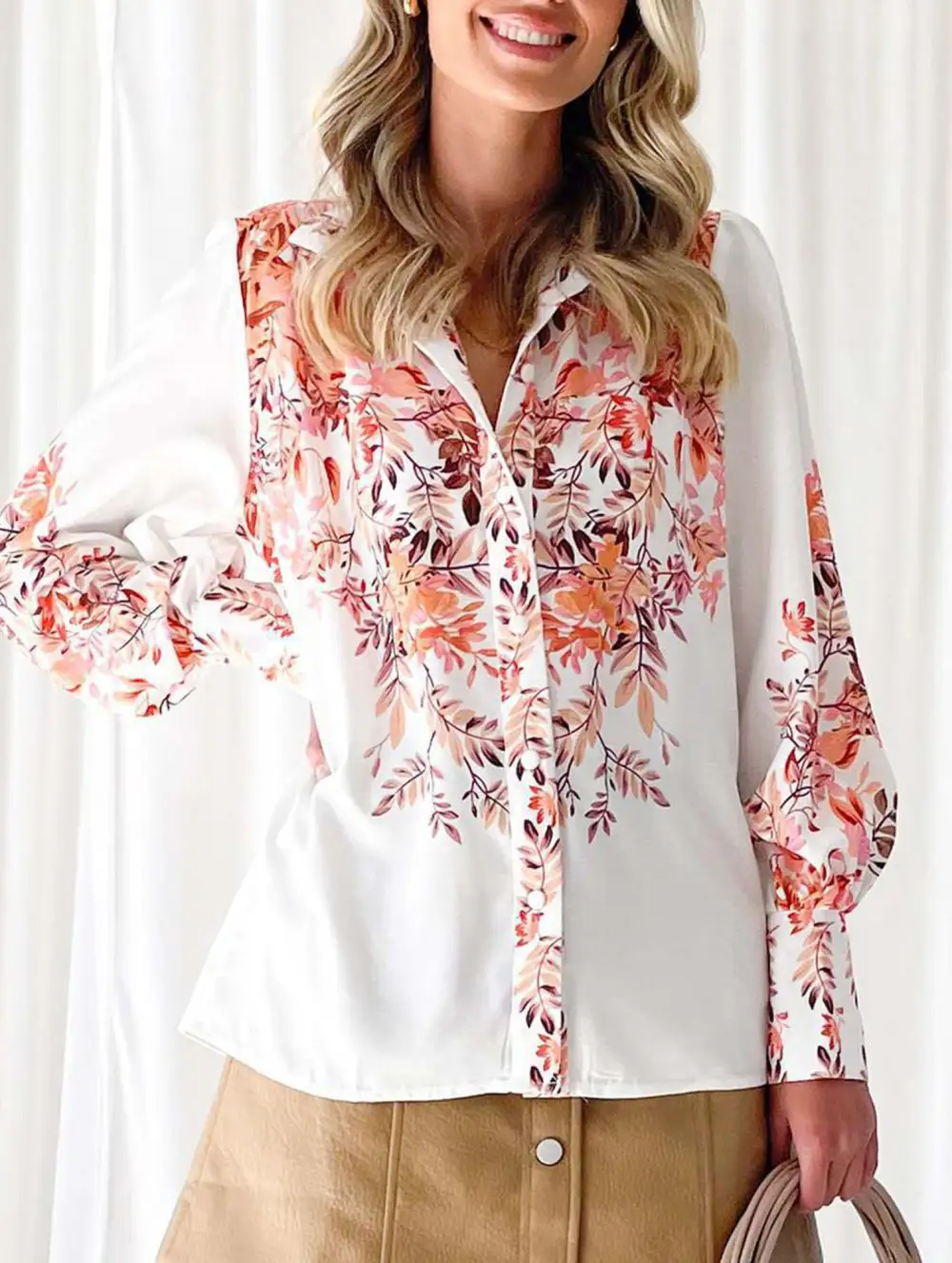 Lantern Sleeve Printed Top