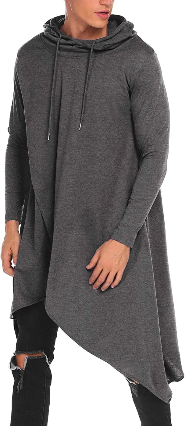 Casual Asymmetrie Hem Pullover Hooded Poncho Sweatshirt Hoodie