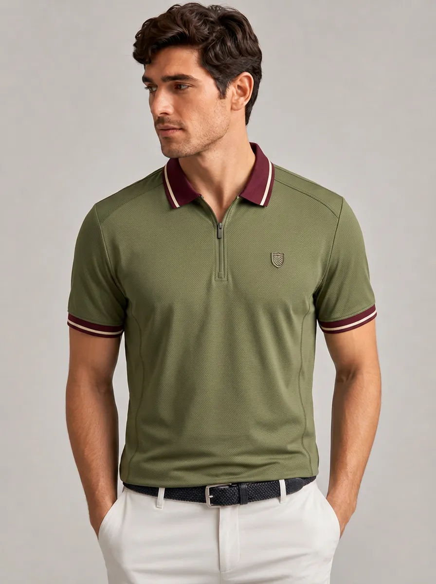 Men's Heritage Equestrian Lover Shield Logo Printed Polo Shirt