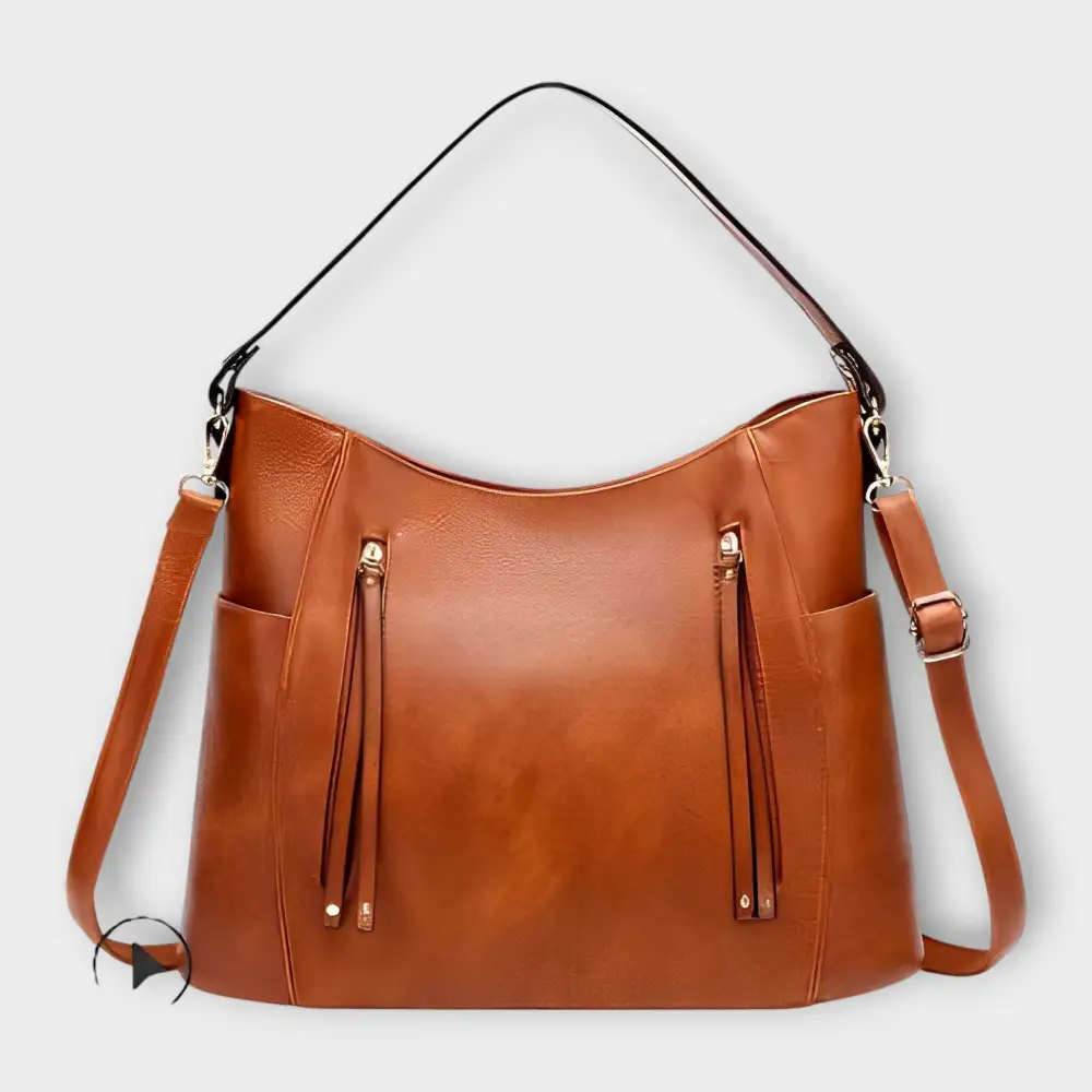 Open Top Leather Handbag