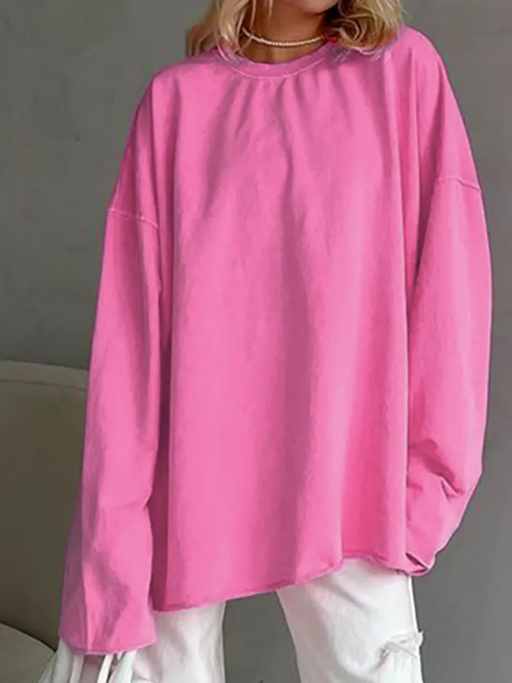 Long Sleeve Round Neck Relaxed T-Shirt