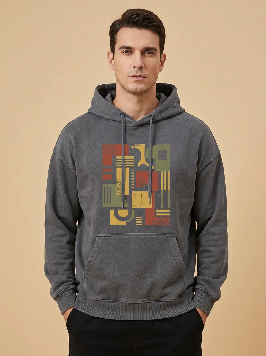 Men's Graphic Abstract Geometric Art Print Hoodie
