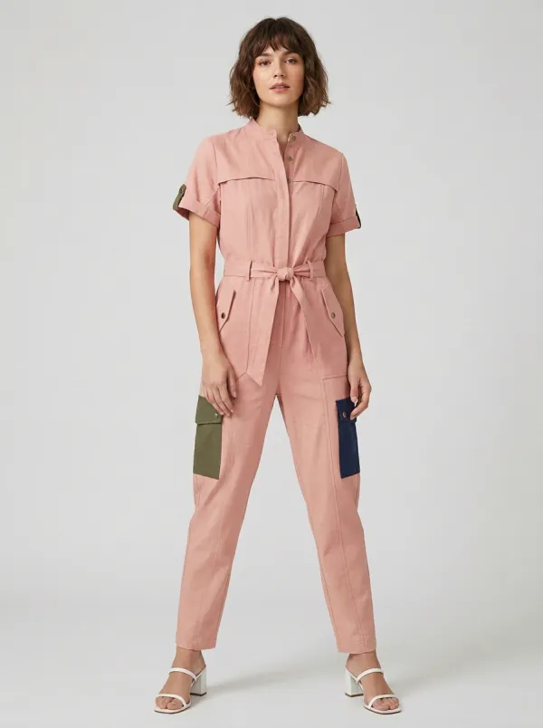 Women's Marin Utility Colorblock Belted Jumpsuit