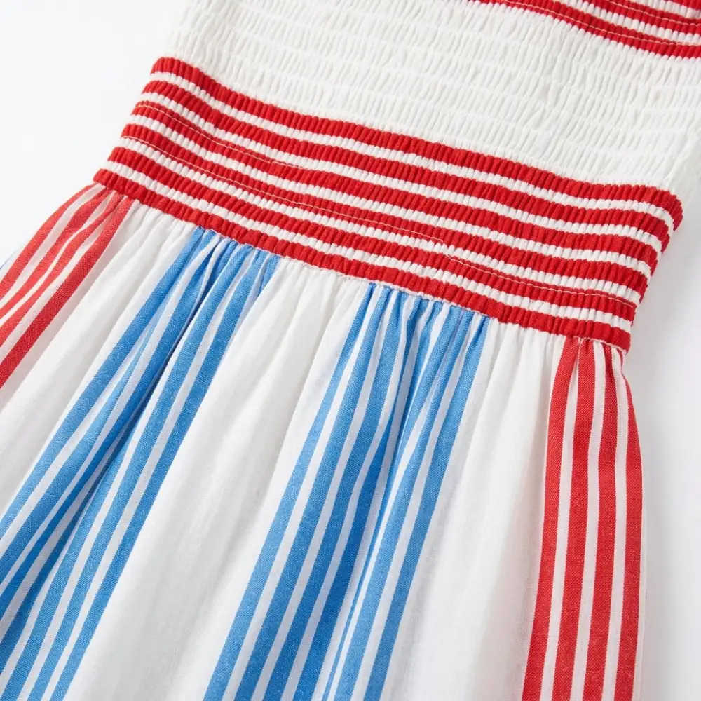 Striped Draped Lightweight Casual Dress