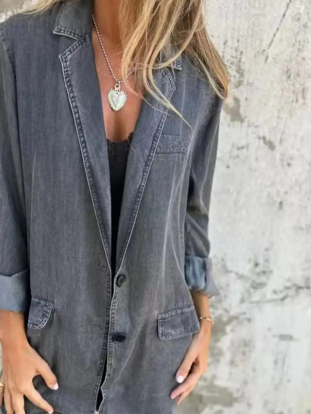 Full Size Button Down Blazer Plus Size