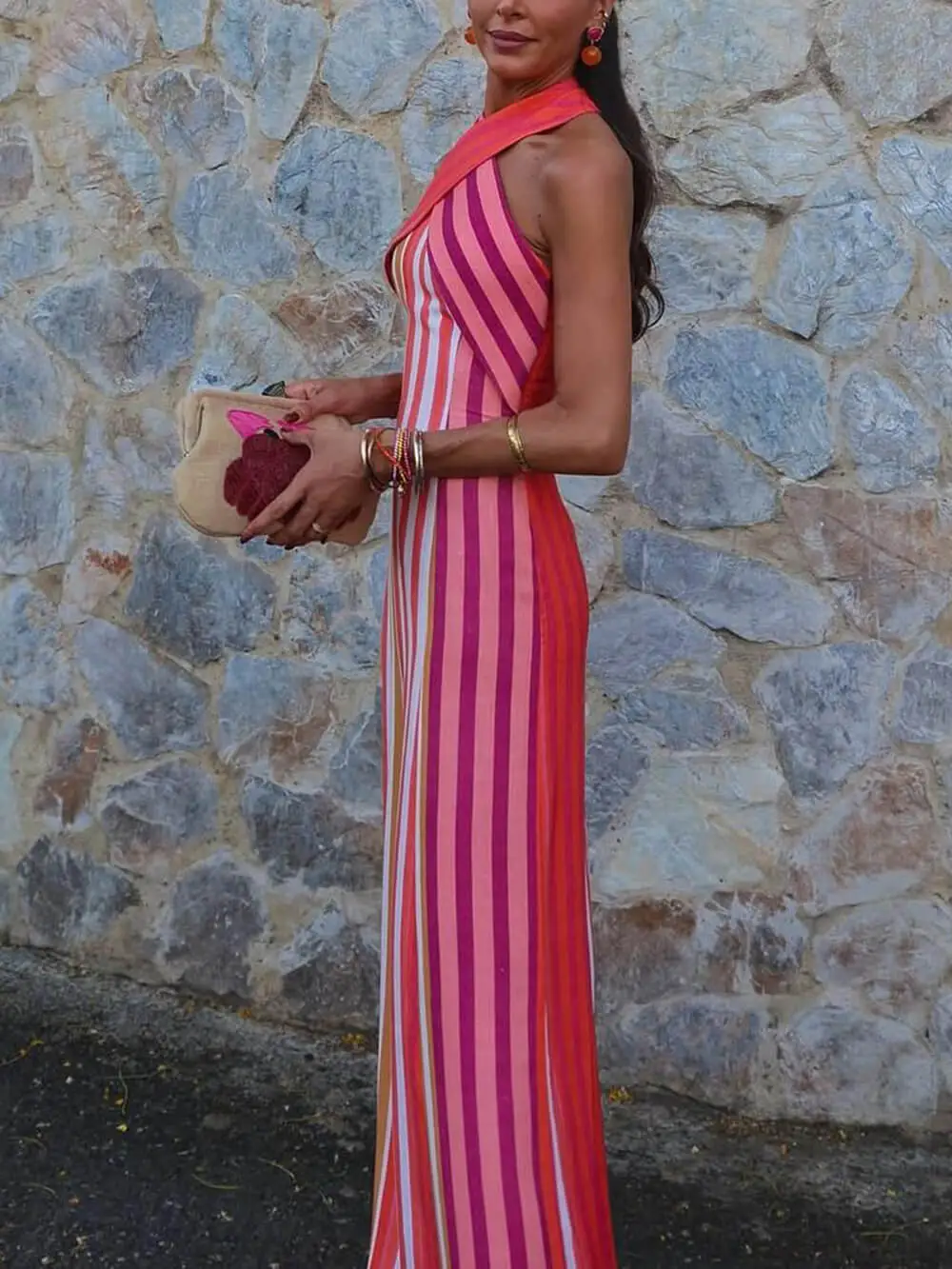Sunset Samba Cross Strap Maxi Dress
