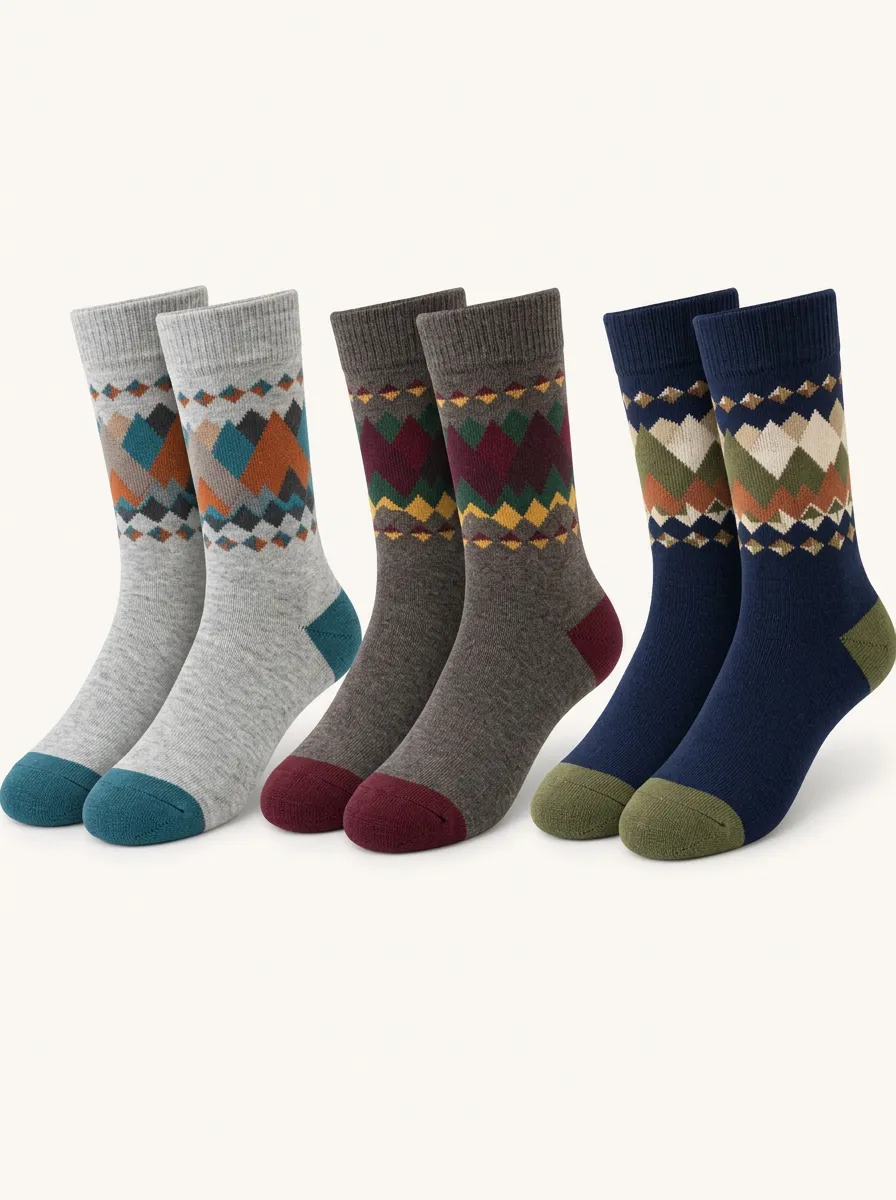 Argyle Crew Socks Multipack