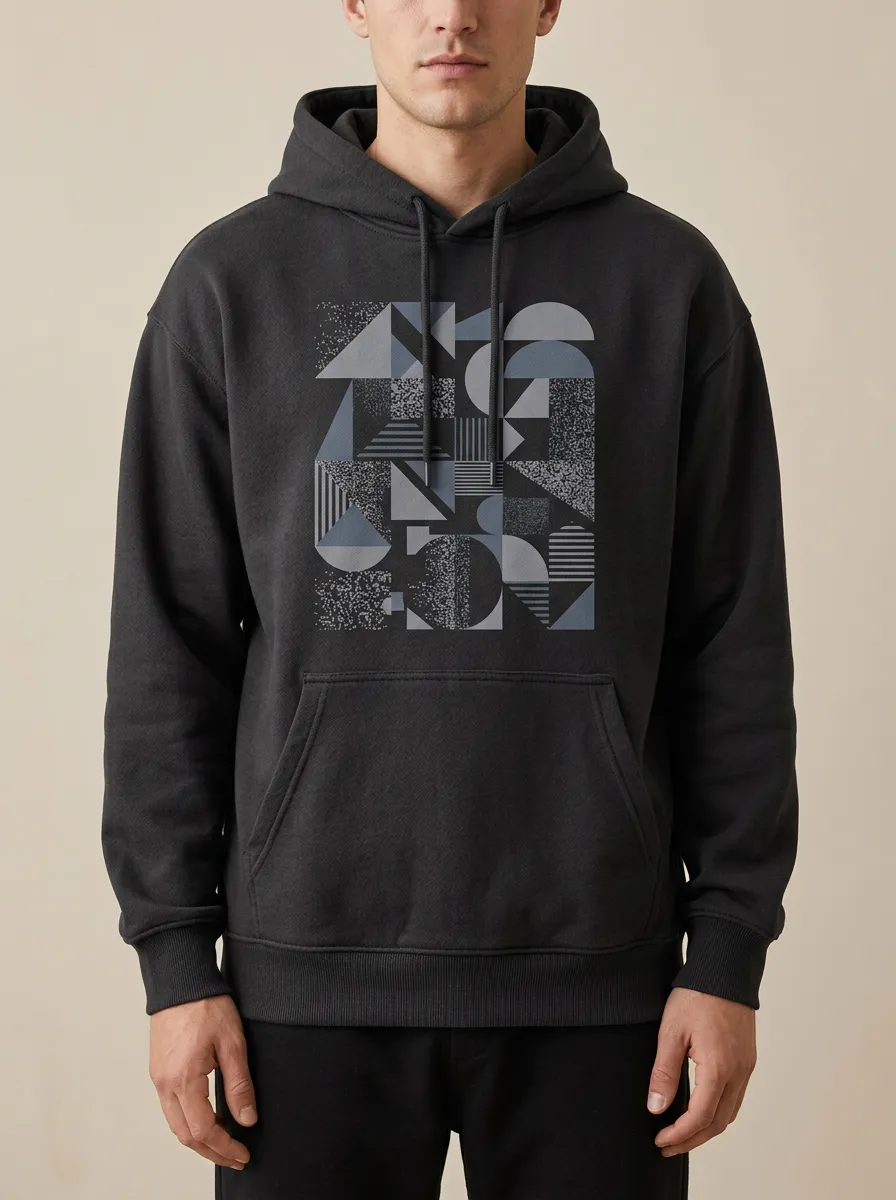 Men's Geometric Graphic Drop Shoulder Hoodie