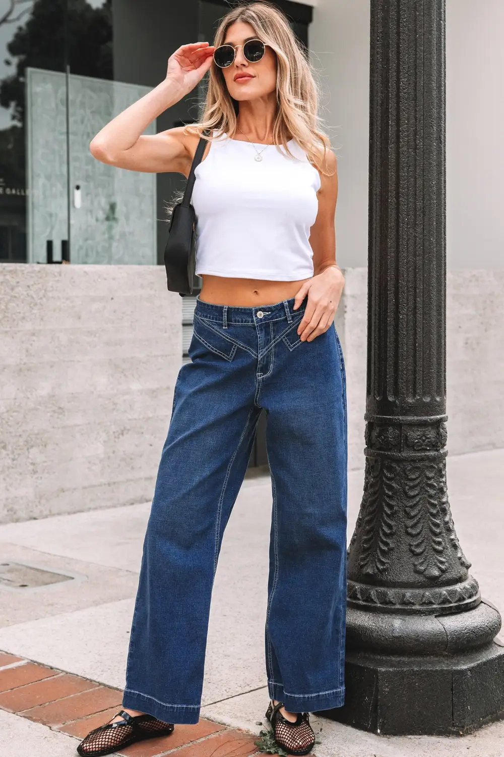 Loose Fit Cuffed Denim Jeans