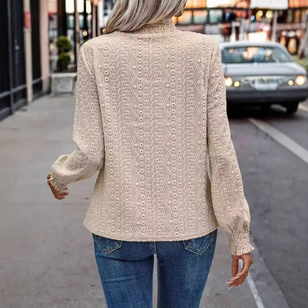 Fluid Lace Smocked Blouse