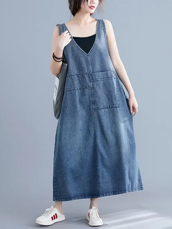 Sleeveless Neck Midi Dress