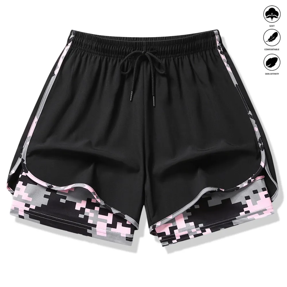 Women’s Casual Athletic Shorts with Built-In Liner