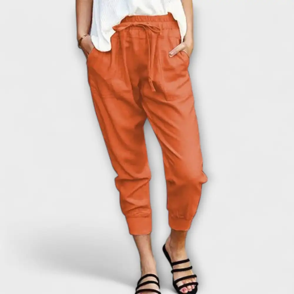Linen Cotton Blend Lightweight Trousers