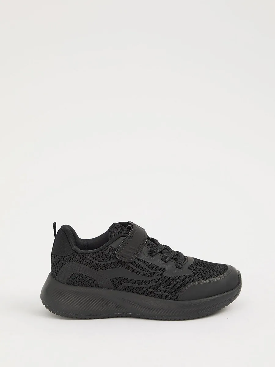 Black Mesh Single Strap Trainers