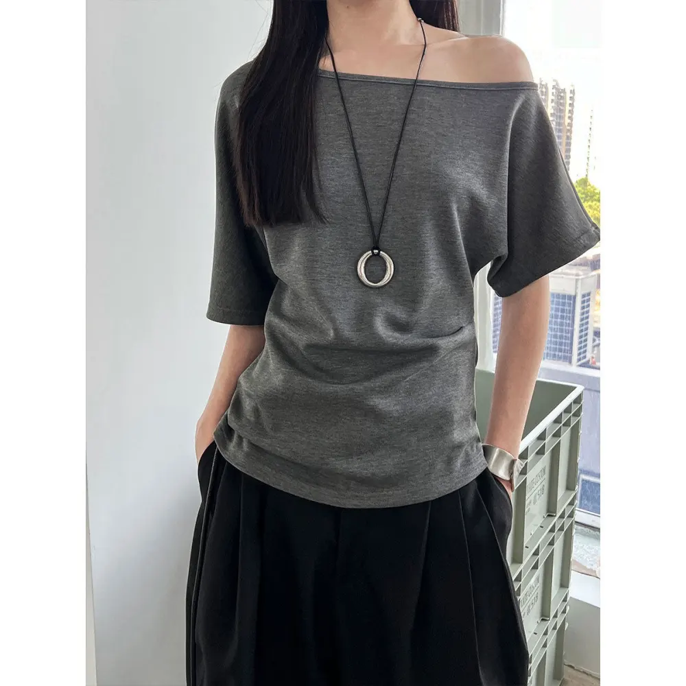 Heritage Off Shoulder Loose Fit Short Sleeve T-Shirt