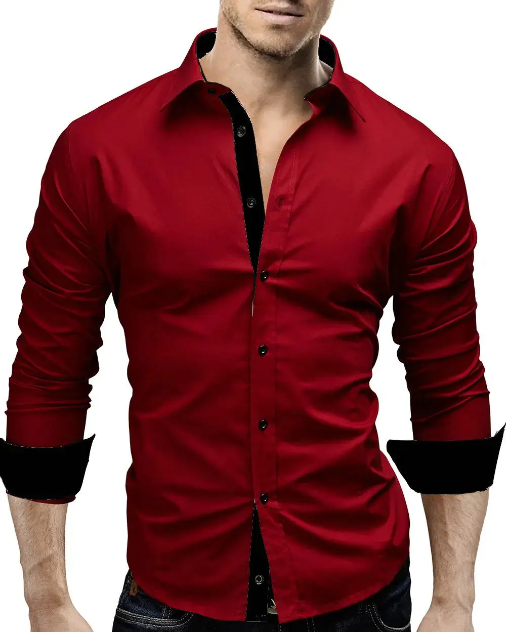 Polished Long Sleeve Slim Fit Casual Dress Shirt