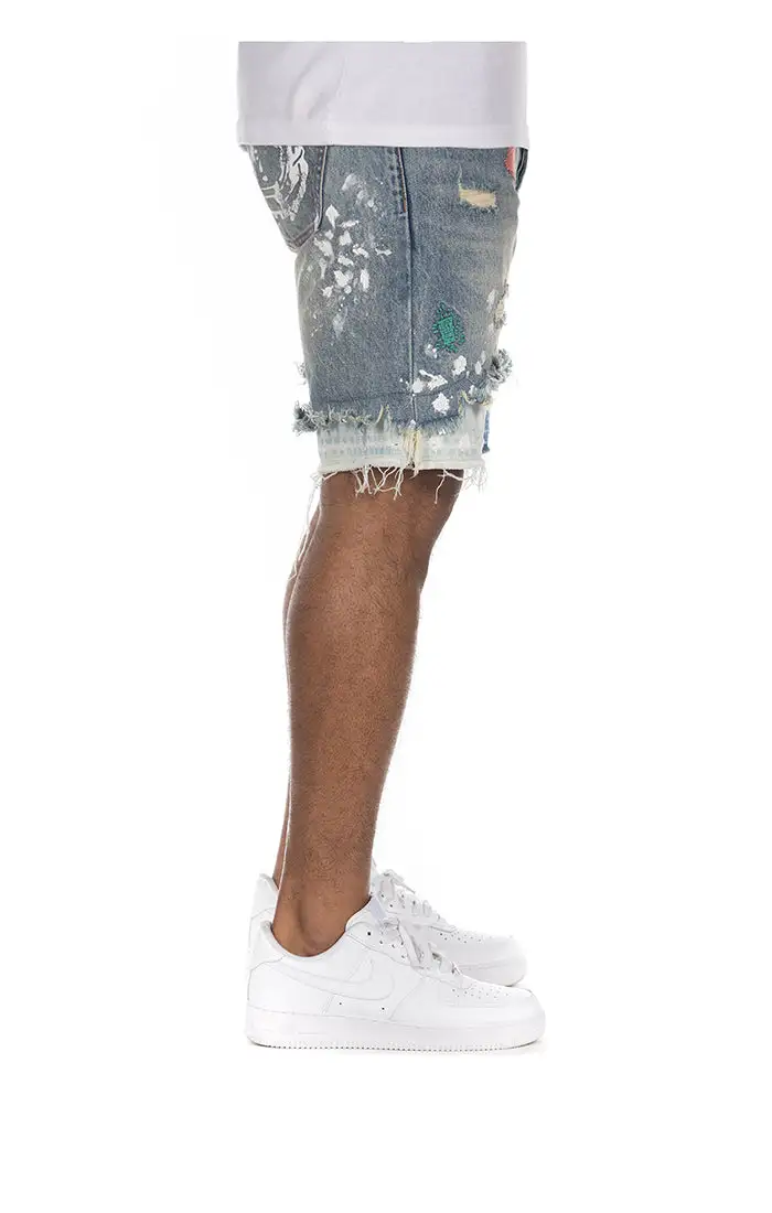 Men's Woven Washed Denim Shorts