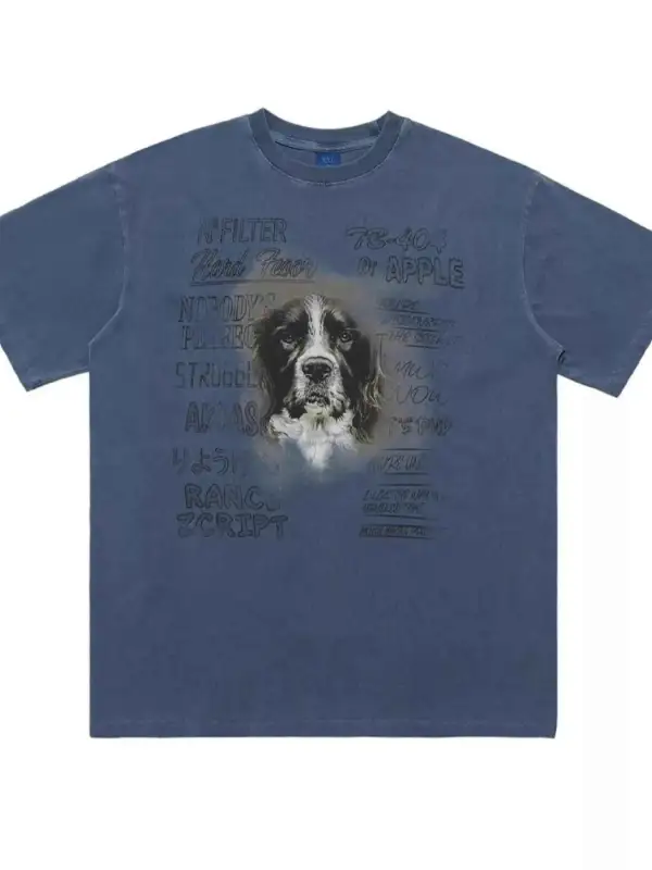 Dog Graphic Short Sleeve Oversized T-Shirt