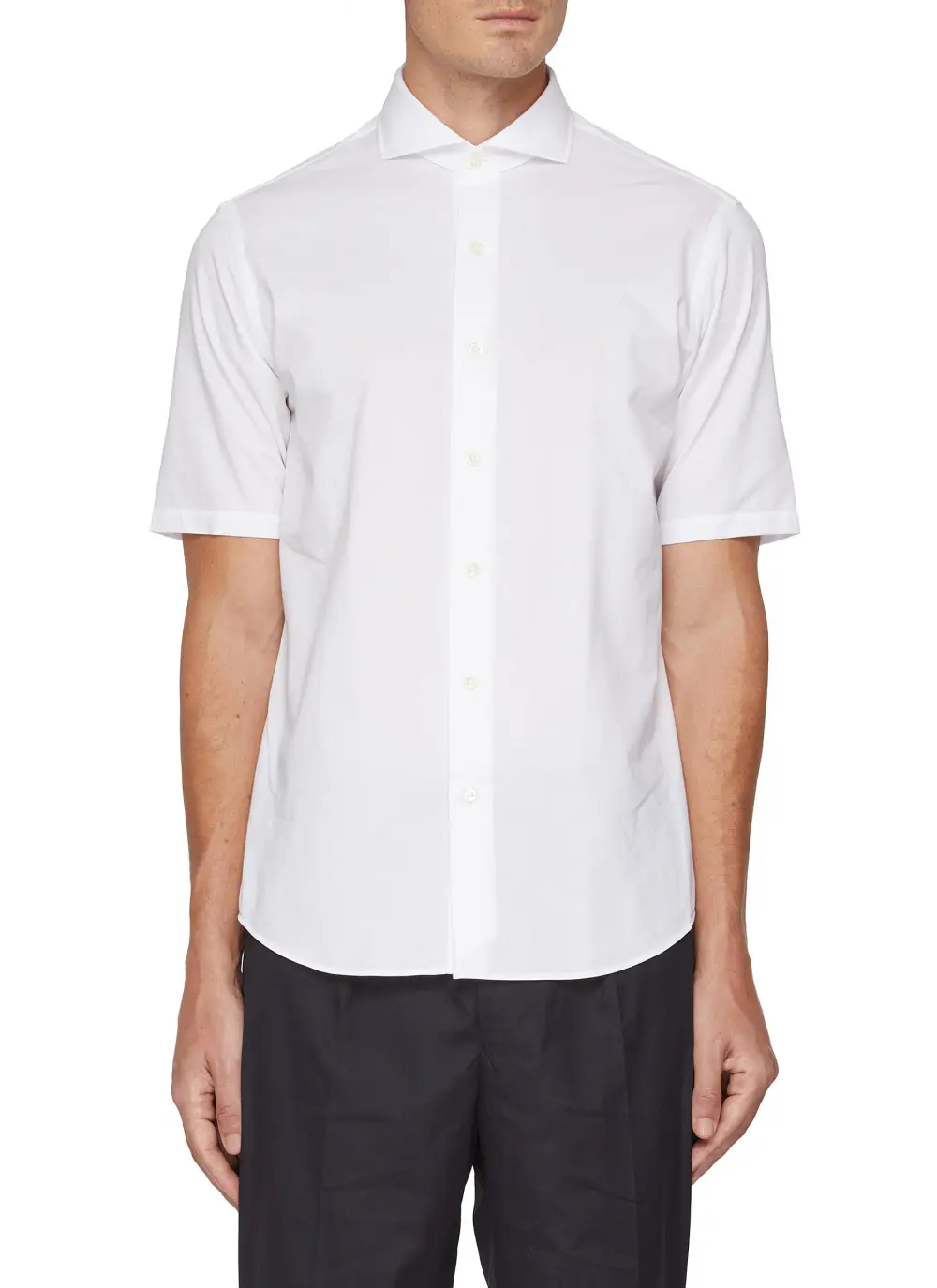 Soft Breathable Simple Button-Down White Shirt