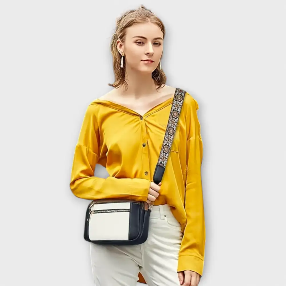 Latch Front Vegan Leather Crossbody Bag