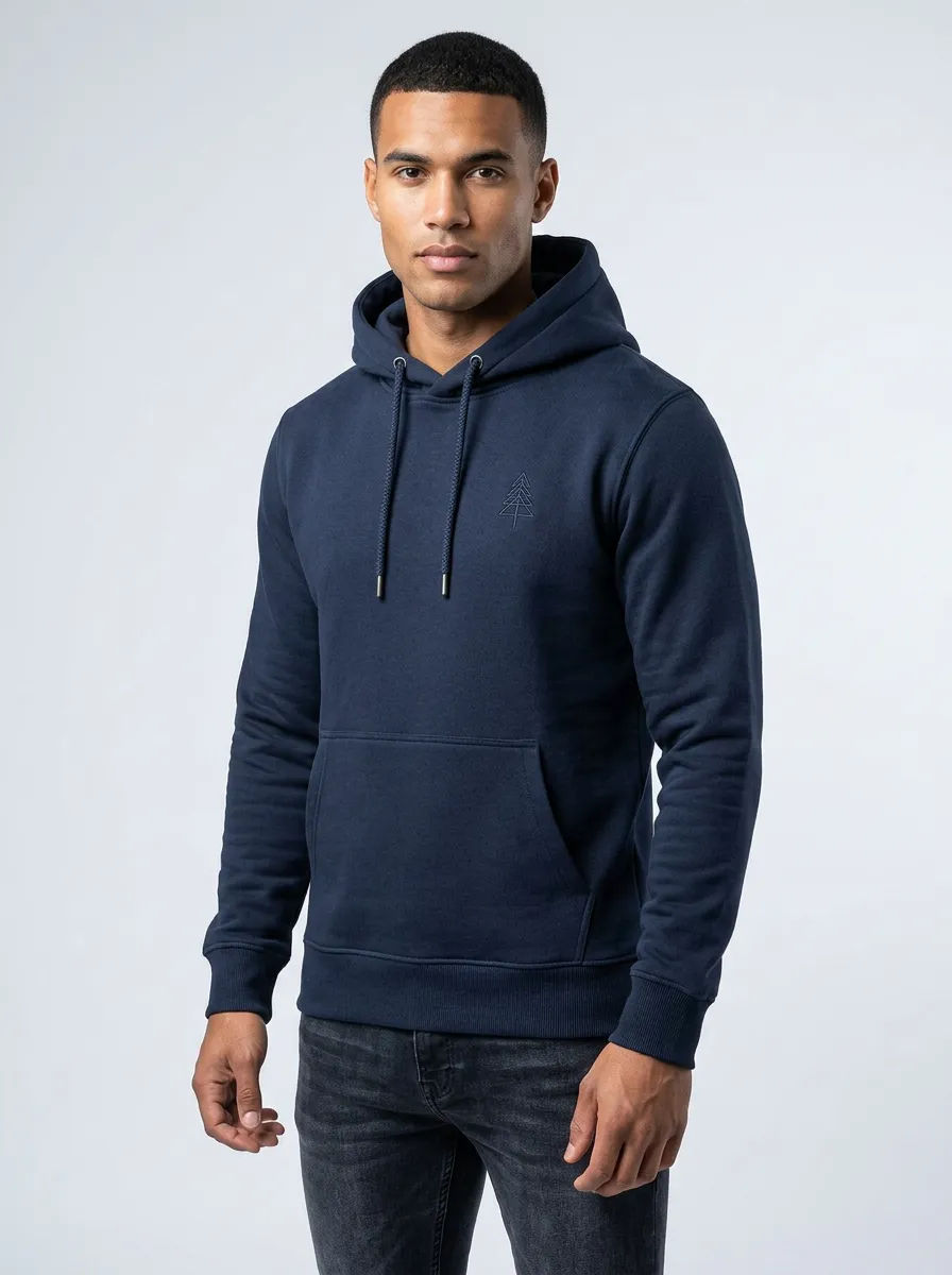 Classic Pine Tree Graphic Minimalist Finish Men's Hoodie