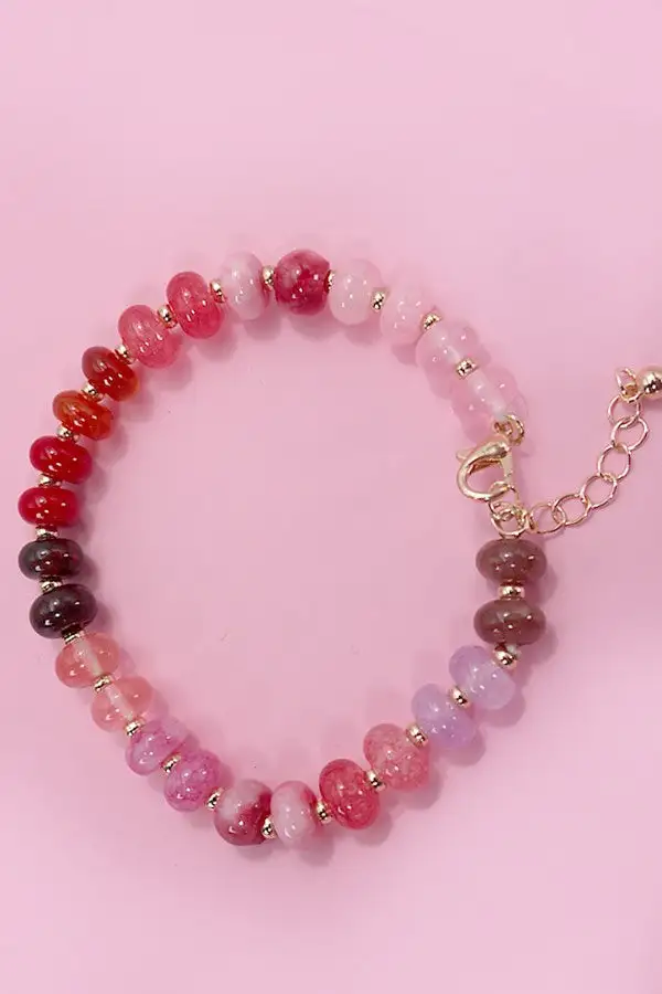 Agate Glass Bead Bracelet