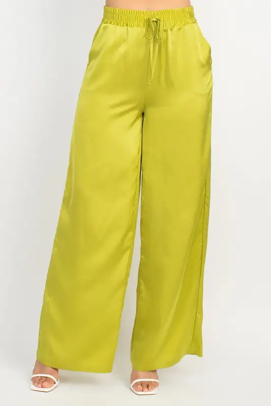 Wide Leg Smocked Pants