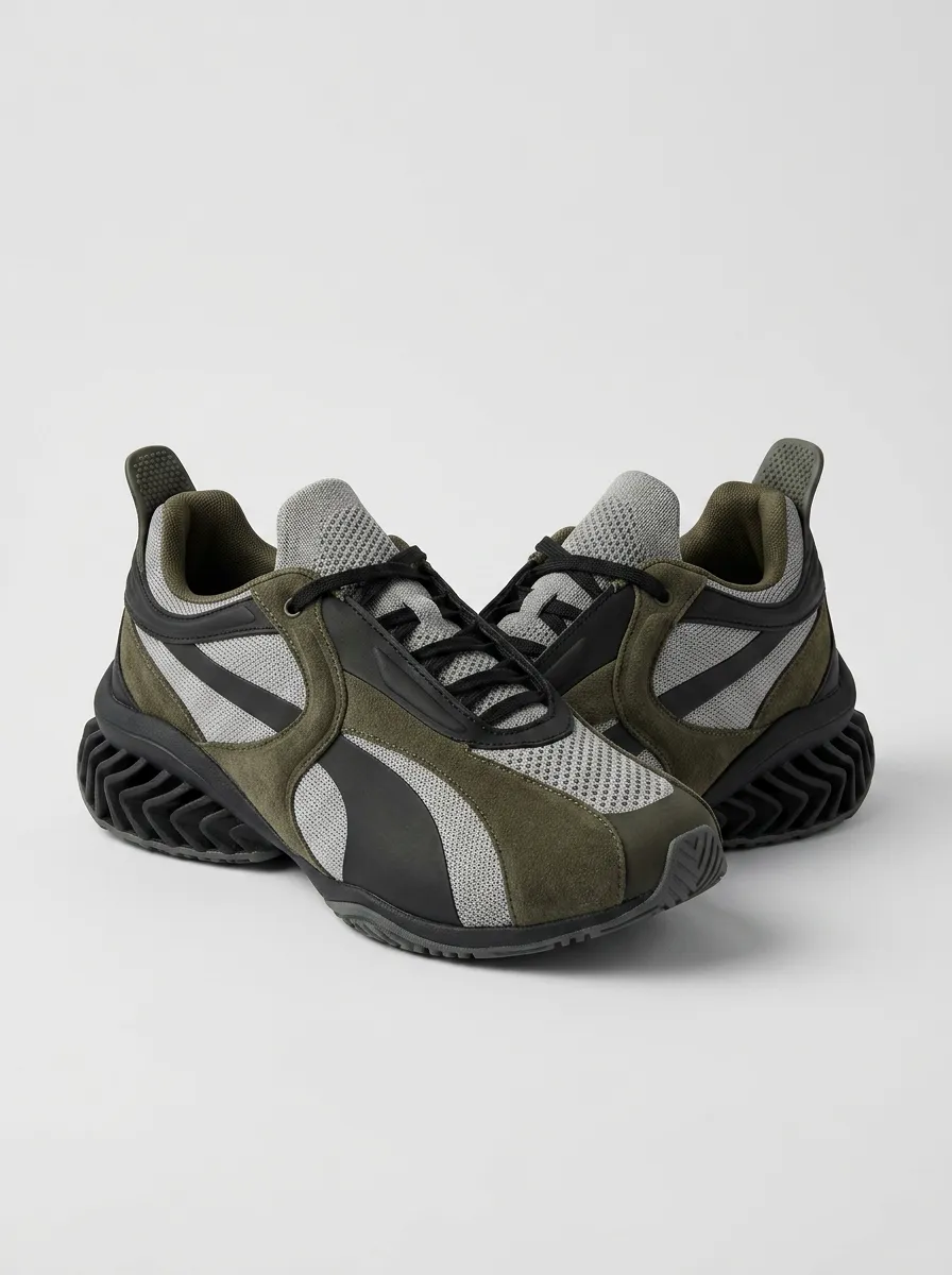 Men's Urban Sneaker Graphic Olive Grey